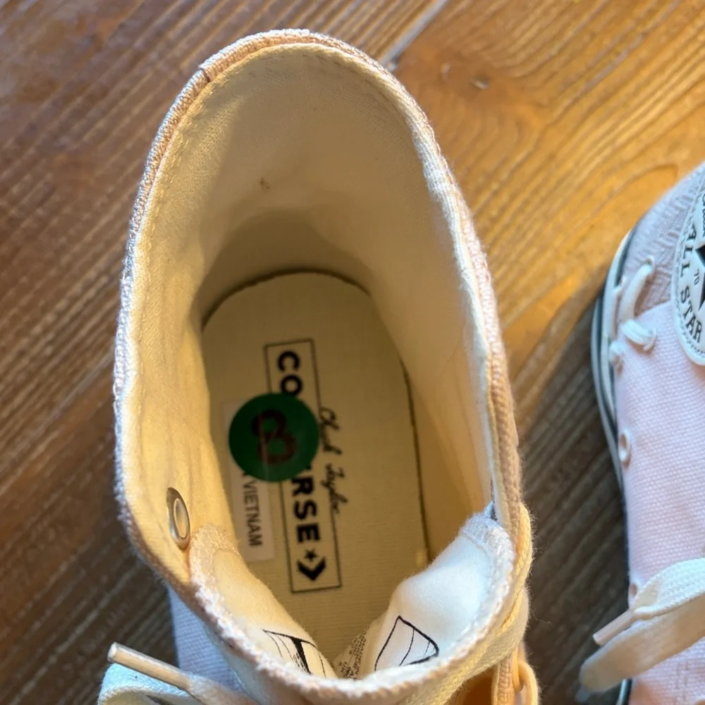 Converse Women's Light Pink High-Top Sneakers - Picture 6 of 6